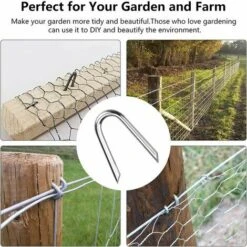140 Pièces Crampons En Acier Galvanisé Crampillons Pour Cloture Crampillon Grillage 1.2 1.9cm Clou De Clture En Forme De U Agrafes Pour Clture Agrafe Galvanisée Grillage Pour Filets -Fischer Boutique 87199043 5