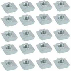 éCrou Carré De T éCrou Coulissant éCrou Coulissant M8 T-Track Travail Du Bois Pour La Fixation 20 PièCes，