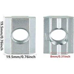 éCrou Carré De T éCrou Coulissant éCrou Coulissant M8 T-Track Travail Du Bois Pour La Fixation 20 PièCes， -Fischer Boutique 87450833 5