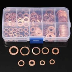 200Pcs Kit D'Assortiment De Joint Plat, Joint Rondelle, Ecrou Et Boulon En Cuivre, Avec Boite -Fischer Boutique 87456246 4