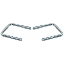 2x Boulon Avec étrier Universel En U Carré Acier Zingué Bride De Fixation Pour Tuyaux Tube Collier De Serrage Support Intérieur Extérieur Plomberie, M8 X 55mm