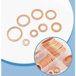 150 Pièces Rondelles En Cuivre Massif Assortiment De Scellage En Boîte Joint De Rondelle Joint Combiné Attache De Quincaillerie (8 Tailles) -Fischer Boutique 87835251 3