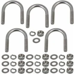 5pcs M6 Acier U-Bolts U-Screws Pour 22mm Dia Pipe Installation Fixe