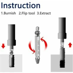 6 Pièces Endommagé Vis Extracteurs, Extracteur De Boulons Cassés En Acier HSS 4341 Avec Une Dureté Supérieure à 55 HRC,d'un Diamètre 2-12mm Pour Boulons Ou Vis Endommagés -Fischer Boutique 88804001 4