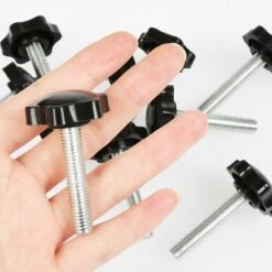 Rabais 10Pcs Boutons De Serrage M8 X 40mm Vis à Tête Moletée, Bouton à Main Fileté Ecrou En Etoile Boulon De Serrage De Filetage M8 Avec Ecrou, Boutons De Serrage De Filetage Avec Poignée -Fischer Boutique 88951598 4