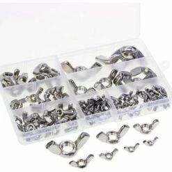 Écrous à Oreilles, 100 Pcs En Acier Inoxydable Filetage Métrique M8 Écrous à Oreilles Écrous à Oreilles M3 M4 M5 M6 M8 M10 M12 Kit D'assortiment D'écrous à Oreilles Pour Outils De Bricolage,