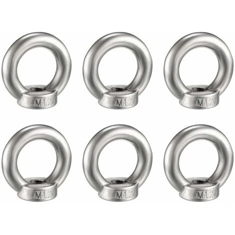 6 Pièces M12 Écrou à Oeil De Levage Acier Inoxydable Écrou De Bague Métriques Matériel En Forme Anneau Femelle Fixation Écrou Fileté Pour Accessoires De Levage, Polissage De Surface, Argent 3 6 Pièces M12 Écrou à Oeil De Levage Acier Inoxydable Écrou De Bague Métriques Matériel En Forme Anneau Femelle Fixation Écrou Fileté Pour Accessoires De Levage, Polissage De Surface, Argent