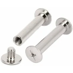 Reliure Chicago Vis, 30 Ensembles Métal Chicago Bouton Kit D'assortiment De Vis De Reliure Vis Nickel Plaqué Reliure Vis Binder Post Docking Rivets, Argent