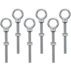 Boulons à Oeil M8 X 80 Mm Vis à Anneau M8 Avec Filetage Métrique En Acier Inoxydable Pour Fixation Et Suspension, 6 Pièces