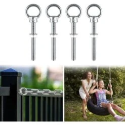 Boulons à Oeil M8 X 80 Mm Vis à Anneau M8 Avec Filetage Métrique En Acier Inoxydable Pour Fixation Et Suspension, 6 Pièces -Fischer Boutique 89947999 4