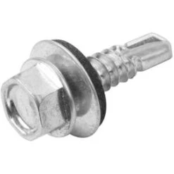 VIS AUTOPERCEUSES TETE HEXAGONALE GALVANISEE AVEC RONDELLE BOITE 500pcs - 6.3x25mm