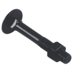 Boulon Tête Ronde Collet Carré 7 X 70 Mm TRCC Zingué Noir - Boite De 100 Pcs - Diamwood BTRCC0707006B