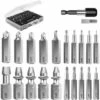 Kit D'Extracteur De Vis Cassé, 22 PCS Outils D'Extraction Améliorés En Acier Allié HSS 4341 Avec Mèches 2 Porte-embouts D'Extension Magnétique Adaptateur De Prise Pour Boulon Endommagé, Noir - -Fischer Boutique 90599530 1