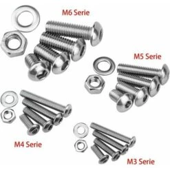 Lot De 520 Assortiment Vis Inox M3 M4 M5 M6 M��trique �� T��te Ronde, Ecrous Hexagonale Et Plate Rondelle Avec Bote De Rangement, -Fischer Boutique 90828715 3