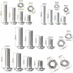 Lot De 520 Assortiment Vis Inox M3 M4 M5 M6 M��trique �� T��te Ronde, Ecrous Hexagonale Et Plate Rondelle Avec Bote De Rangement, -Fischer Boutique 90828715 4