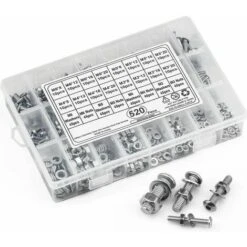 Lot De 520 Assortiment Vis Inox M3 M4 M5 M6 M��trique �� T��te Ronde, Ecrous Hexagonale Et Plate Rondelle Avec Bote De Rangement, -Fischer Boutique 90828715 5