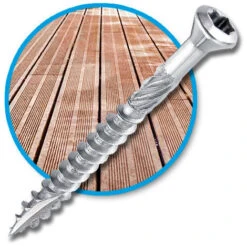 500 Vis Terrasse INOX A2 - TX25, D. 5 X 50 Mm Tête Réduite Crantée + Embout Offert