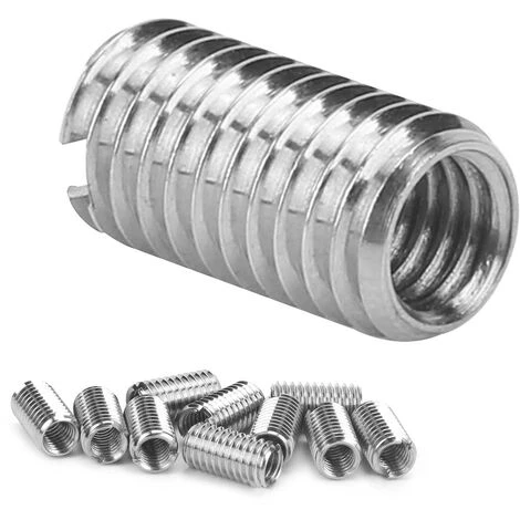 10pcs Intérieur M6 1.0 Extérieur M8 1.25 Lueur 15mm Inserts Filetés à Fente 3 10pcs Intérieur M6 1.0 Extérieur M8 1.25 Lueur 15mm Inserts Filetés à Fente