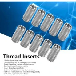 10pcs Intérieur M6 1.0 Extérieur M8 1.25 Lueur 15mm Inserts Filetés à Fente 9 10pcs Intérieur M6 1.0 Extérieur M8 1.25 Lueur 15mm Inserts Filetés à Fente -Fischer Boutique 91407125 3