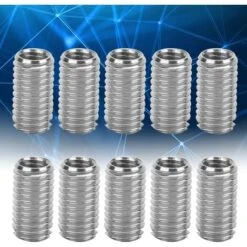 10pcs Intérieur M6 1.0 Extérieur M8 1.25 Lueur 15mm Inserts Filetés à Fente 10 10pcs Intérieur M6 1.0 Extérieur M8 1.25 Lueur 15mm Inserts Filetés à Fente -Fischer Boutique 91407125 4