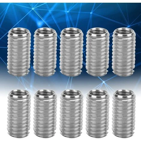 10pcs Intérieur M6 1.0 Extérieur M8 1.25 Lueur 15mm Inserts Filetés à Fente 6 10pcs Intérieur M6 1.0 Extérieur M8 1.25 Lueur 15mm Inserts Filetés à Fente – Image 4