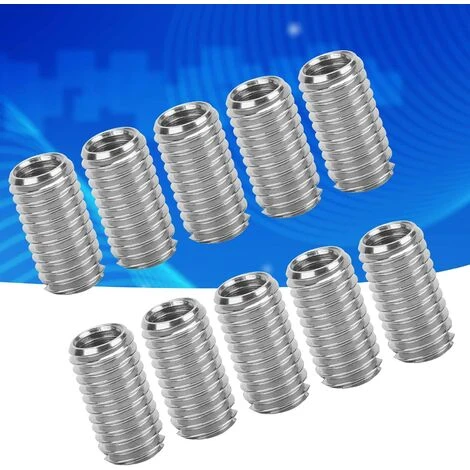 10pcs Intérieur M6 1.0 Extérieur M8 1.25 Lueur 15mm Inserts Filetés à Fente 7 10pcs Intérieur M6 1.0 Extérieur M8 1.25 Lueur 15mm Inserts Filetés à Fente – Image 5