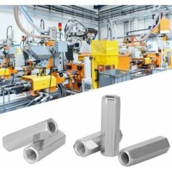 5pcs M10 Écrou Long Tige En Acier Au Carbone Écrous Hexagonaux De Couplage Écrous Hexagonaux Douille Écrou Fixations Filetées (M1040) -Fischer Boutique 91852219 4