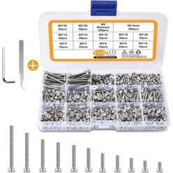 1110PCS M3 Vis Coffret En 304 Acier Inoxydable Vis à Tête Hexagonale Bouchon Socket Tête Boulons Vis Avec écrous Et Rondelles