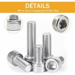 1110PCS M3 Vis Coffret En 304 Acier Inoxydable Vis à Tête Hexagonale Bouchon Socket Tête Boulons Vis Avec écrous Et Rondelles -Fischer Boutique 91854043 4