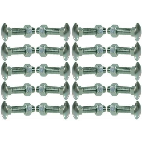 20x Vis à Tête Bombée Collet Carré DIN 603 En Acier Zingué Avec écrou Qualité 4.6, M6 X 16mm 3 20x Vis à Tête Bombée Collet Carré DIN 603 En Acier Zingué Avec écrou Qualité 4.6, M6 X 16mm