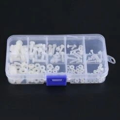 150pcs Coffret De Vis Boulons Écrous Noix Rondelles Assortiment Kit En Nylon Blanc M2 M2.5 M3 M4 M5 -Fischer Boutique 92680241 4