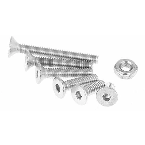 230pcs M2 304 Vis à Métaux, Vis Cylindriques Tête Plate Boulon En Acier Inoxydable écrous Assortiment Kit 7 230pcs M2 304 Vis à Métaux, Vis Cylindriques Tête Plate Boulon En Acier Inoxydable écrous Assortiment Kit – Image 5