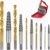 Lot De 10 Extracteurs De Vis, Forets Hélicoïdaux, Mèches Impériales, En Acier Au Carbone, Perceuse à Vis Et Extracteur, Outils De Retrait De Porte-boulons Dans Un Boîtier En Fer Suspendu. -Fischer Boutique 93314278 1