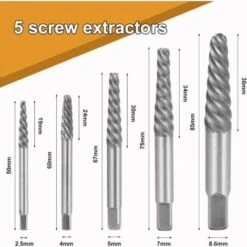 Lot De 10 Extracteurs De Vis, Forets Hélicoïdaux, Mèches Impériales, En Acier Au Carbone, Perceuse à Vis Et Extracteur, Outils De Retrait De Porte-boulons Dans Un Boîtier En Fer Suspendu. -Fischer Boutique 93314278 5