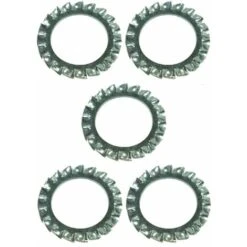 5x Rondelle évantail Plate à Denture Extérieure Rondelle Frein Dentelée En Acier Zingué DIN 6798 Forme A Dent Blocage Fixation Vis Boulon Quincaillerie Electricité, M22x36x1,5mm