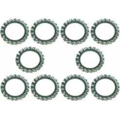 10x Rondelle évantail Plate à Denture Extérieure Rondelle Frein Dentelée En Acier Zingué DIN 6798 Forme A Dent Blocage Fixation Vis Boulon Quincaillerie Electricité, M20x33x1,4mm