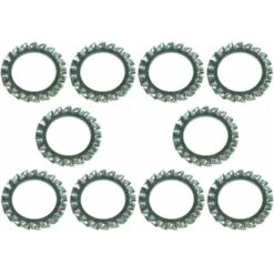 10x Rondelle évantail Plate à Denture Extérieure Rondelle Frein Dentelée En Acier Zingué DIN 6798 Forme A Dent Blocage Fixation Vis Boulon Quincaillerie Electricité, M18x30x1,4mm