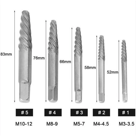 ELLE Déstockage Extracteur De Vis Cassé,11pcs Kit D'Extracteur De Vis Extracteur De Vis Endommagé Extractor Set Pour L'Enlèvement De Vis Cassées Ou Endommagées Boulons Fastners Outil De Suppression 7 ELLE Déstockage Extracteur De Vis Cassé,11pcs Kit D'Extracteur De Vis Extracteur De Vis Endommagé Extractor Set Pour L'Enlèvement De Vis Cassées Ou Endommagées Boulons Fastners Outil De Suppression – Image 5