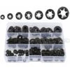 Rondelles, 340 Pièces Rondelles De Verrouillage à Vitesse Rapide, Finition Oxyde Noir Fixation Rapide Clips De Vitesse Kit D'Asortiment (M3 / M4 / M5 / M6 / M8 / M10 / M12)