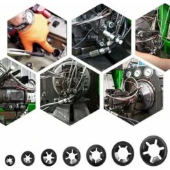 Rondelles, 340 Pièces Rondelles De Verrouillage à Vitesse Rapide, Finition Oxyde Noir Fixation Rapide Clips De Vitesse Kit D'Asortiment (M3 / M4 / M5 / M6 / M8 / M10 / M12) 11 Rondelles, 340 Pièces Rondelles De Verrouillage à Vitesse Rapide, Finition Oxyde Noir Fixation Rapide Clips De Vitesse Kit D'Asortiment (M3 / M4 / M5 / M6 / M8 / M10 / M12) -Fischer Boutique 95134275 5