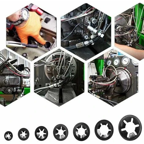 Rondelles, 340 Pièces Rondelles De Verrouillage à Vitesse Rapide, Finition Oxyde Noir Fixation Rapide Clips De Vitesse Kit D'Asortiment (M3 / M4 / M5 / M6 / M8 / M10 / M12) 7 Rondelles, 340 Pièces Rondelles De Verrouillage à Vitesse Rapide, Finition Oxyde Noir Fixation Rapide Clips De Vitesse Kit D'Asortiment (M3 / M4 / M5 / M6 / M8 / M10 / M12) – Image 5