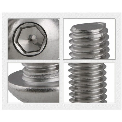 20PCS M420 A2 Bouton Hexagonal Intérieur En Acier Inoxydable / Dôme Vis Hexagonale 5 20PCS M420 A2 Bouton Hexagonal Intérieur En Acier Inoxydable / Dôme Vis Hexagonale – Image 3