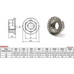 M8 Écrous De Blocage Hexagonaux à écrou à Collerette Acier Inoxydable (paquet De 50) - MODOU -Fischer Boutique 95442663 5