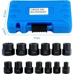 Jeu De 13 Douilles - Extracteur De Boulons Endommagés De 9,5 Mm - Pour Retirer Les écrous De Roue Verrouillables 11 Jeu De 13 Douilles - Extracteur De Boulons Endommagés De 9,5 Mm - Pour Retirer Les écrous De Roue Verrouillables -Fischer Boutique 95475443 5