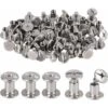 80 Pièces Rivet à Tête Plate, Rivets De Reliure En Acier Inoxydable, Chicago Reliure Vis, Pour Bricolage Cuir, Livre, Album Photo, Ceinture En Cuir H200 -Fischer Boutique 96486733 1