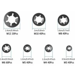 280 Pcs Rondelles De Blocage Rondelles De Verrouillage, Rondelles À Verrouillage Rapide De Rondelles De Verrouillage En Acier M3 M4 M5 M6 M8 M10 M12, 7Tailles, Noir 9 280 Pcs Rondelles De Blocage Rondelles De Verrouillage, Rondelles À Verrouillage Rapide De Rondelles De Verrouillage En Acier M3 M4 M5 M6 M8 M10 M12, 7Tailles, Noir -Fischer Boutique 96839287 3