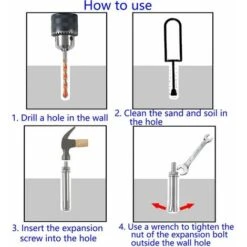 M8x80mm Boulons D'expansion Hexagonaux Vis D'expansion 304 Ancres à Béton En Acier Inoxydable Ancres De Fixation Robustes Pour La Construction De Murs 6pcs -Fischer Boutique 97057766 3
