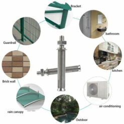 M8x80mm Boulons D'expansion Hexagonaux Vis D'expansion 304 Ancres à Béton En Acier Inoxydable Ancres De Fixation Robustes Pour La Construction De Murs 6pcs -Fischer Boutique 97057766 5