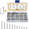 M3 Vis Coffret En 304 Acier Inoxydable Vis à Tête Hexagonale Bouchon Socket Tête Boulons Vis Avec écrous Et Rondelles,taille De M34/5/6/8/10/12/14/16/18/20/25/30（1110PCS ，argent） -Fischer Boutique 97448218 1