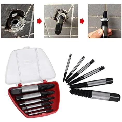 Extracteur De Vis,Extracteurs De Vis Coffret De 5pcs Endommagées Vis D'extraction De Boulons En Acier Au Chrome Vanadium,Jeu D'Extracteurs De Goujons 4 Extracteur De Vis,Extracteurs De Vis Coffret De 5pcs Endommagées Vis D'extraction De Boulons En Acier Au Chrome Vanadium,Jeu D'Extracteurs De Goujons – Image 2